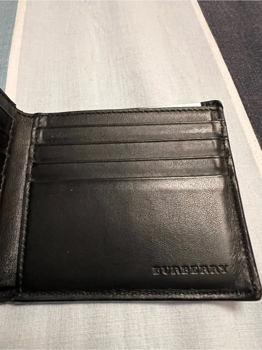 Burberry Check Compact Bi-Fold Wallet in Tan, Black and Red